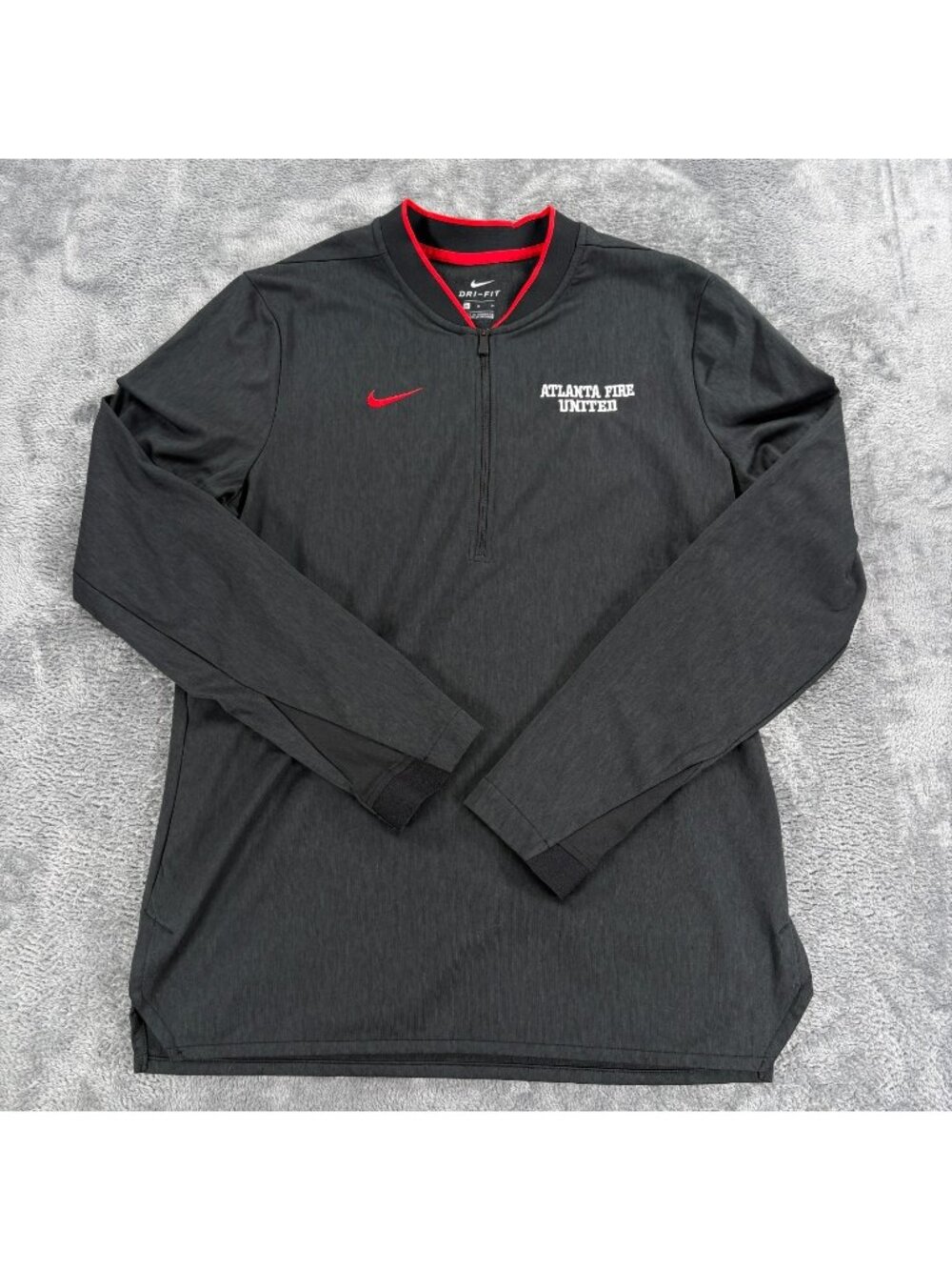 Nike Dri-FIT Atlanta Fire United 1/4 Zip Pullover Mens M Black Activewear Run